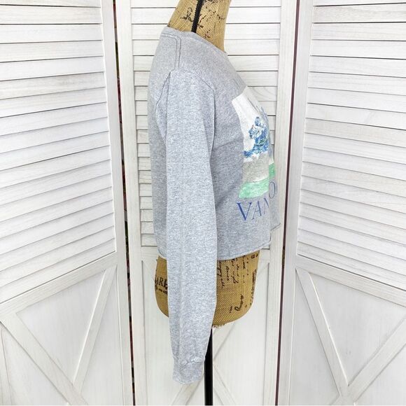 Mad Engine Vangogh Irises Print Crop T Shirt Gray Juniors Small - Picture 3 of 12